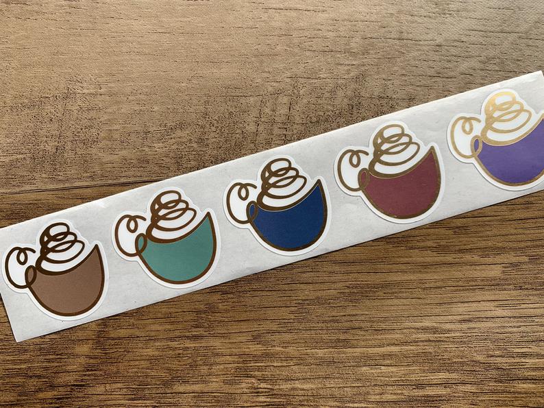 Foiled Coffee Cup | Sticker Seals