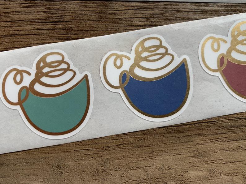 Foiled Coffee Cup | Sticker Seals