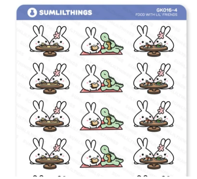 Food with Lil' Friends | Sticker Sheet