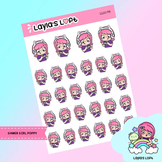 Gamer Girl Poppy | Sticker Sheet
