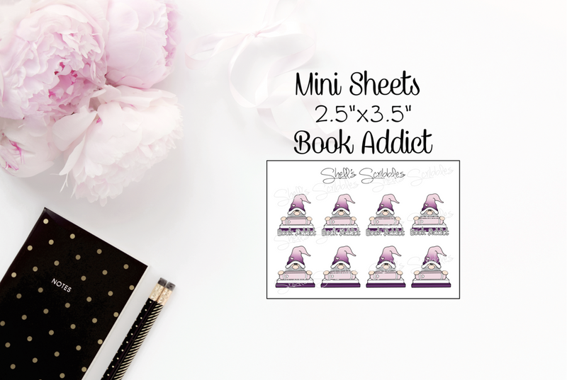 Gnome Book Addict | Mini Sticker Sheet