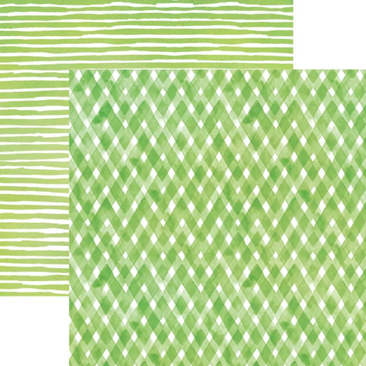 Green Watercolor Plaid | 12x12 Patterned Paper