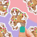 Flower Crown Guinea Pigs | Vinyl Sticker