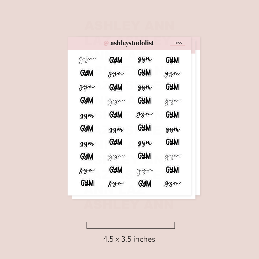 Gym Script | Sticker Sheet