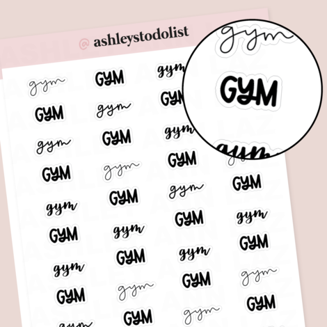 Gym Script | Sticker Sheet