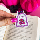 Halloween Ghost Holding Book | Magnetic Bookmark
