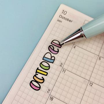 Clear Handlettered Month Stickers - Large