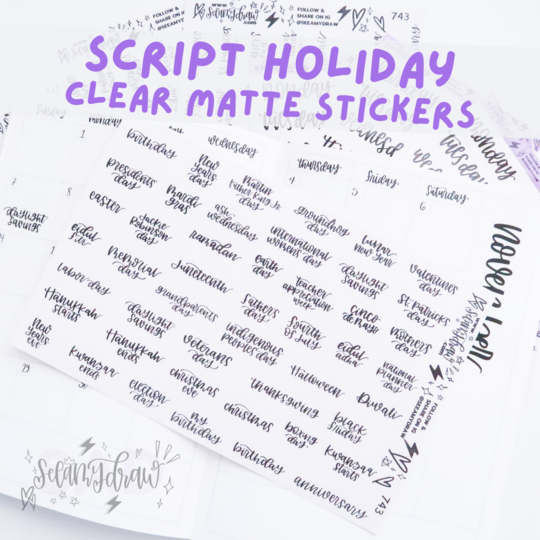 SAD Script Holiday | Sticker Sheet