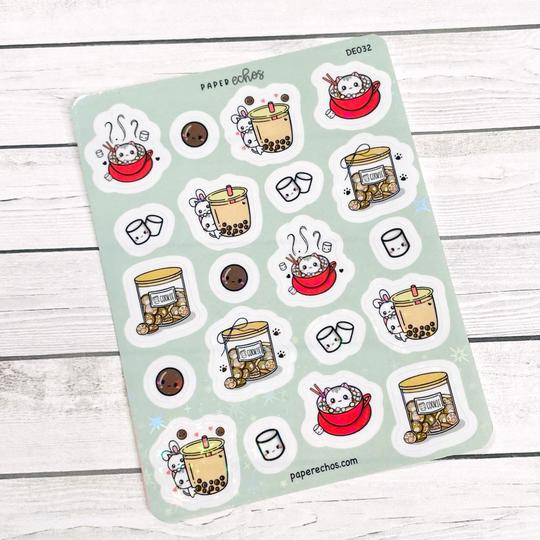 Hot Chocolate / Boba Tea and Cookie Jar | Sticker Sheet