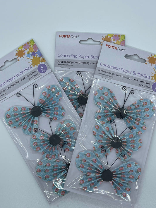 Paper Butterflies - Blue Roses