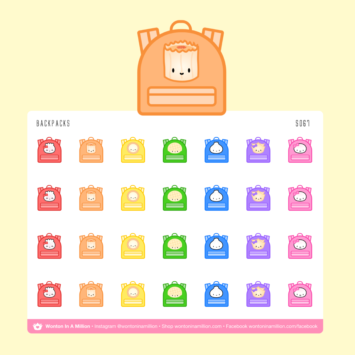 Stuff Back Sticker Backpack | Sticker Sheet – Stickie Planning
