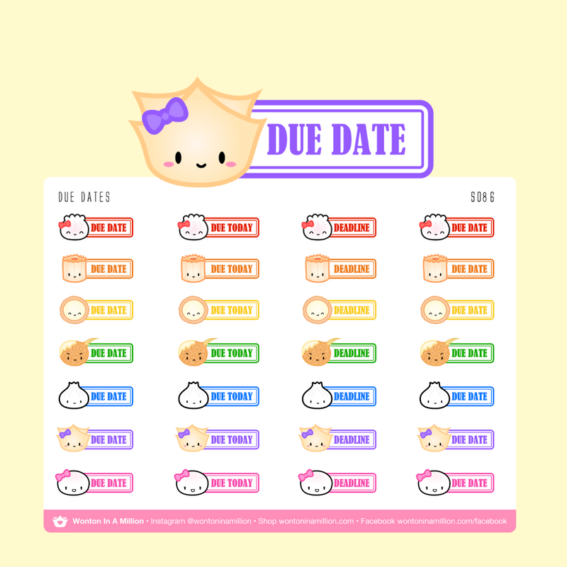 Due Date | Sticker Sheet