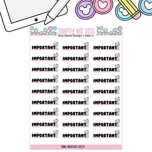 Important Script | Sticker Sheet