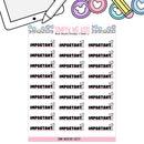 Important Script | Sticker Sheet