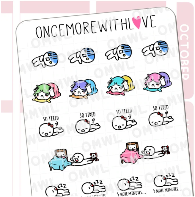 Just 5 More Minutes... I'm So Tired Mode | Sticker Sheet