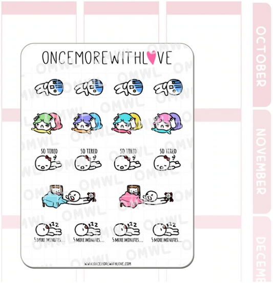 Just 5 More Minutes... I'm So Tired Mode | Sticker Sheet