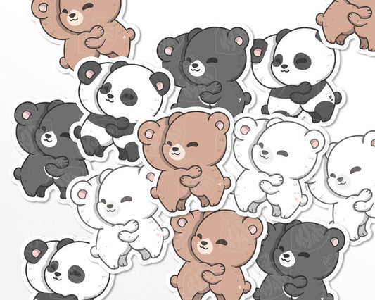 Kawaii Bear Hug | Stickers