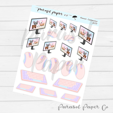 Kawaii Computer | Sticker Sheet
