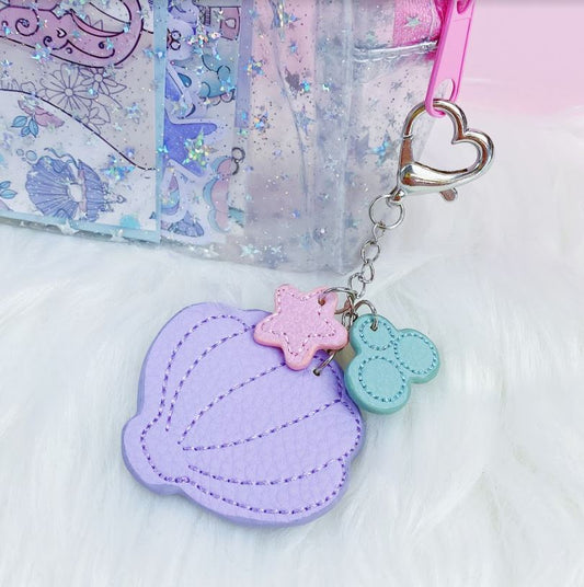 Mer-May 2.0 | Seashell Tiered Leatherette Keychain
