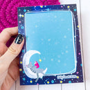 Kitty Reading On The Moon | Notepad