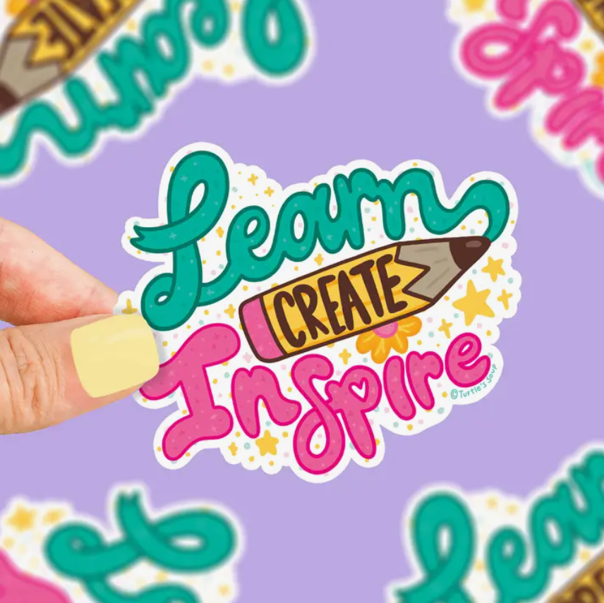 Inspire Sticker Learn Create Inspire | Vinyl Sticker