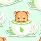 Red Panda Matcha Latte | Vinyl Sticker