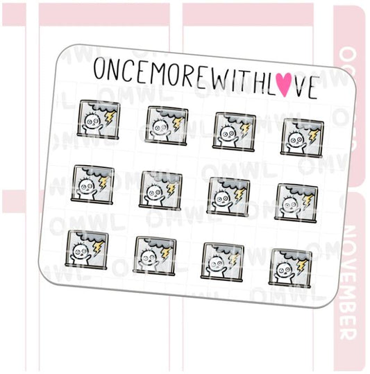 Weather - Stormy | Mini Sticker Sheet