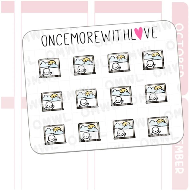 Weather - Sunny with Clouds | Mini Sticker Sheet