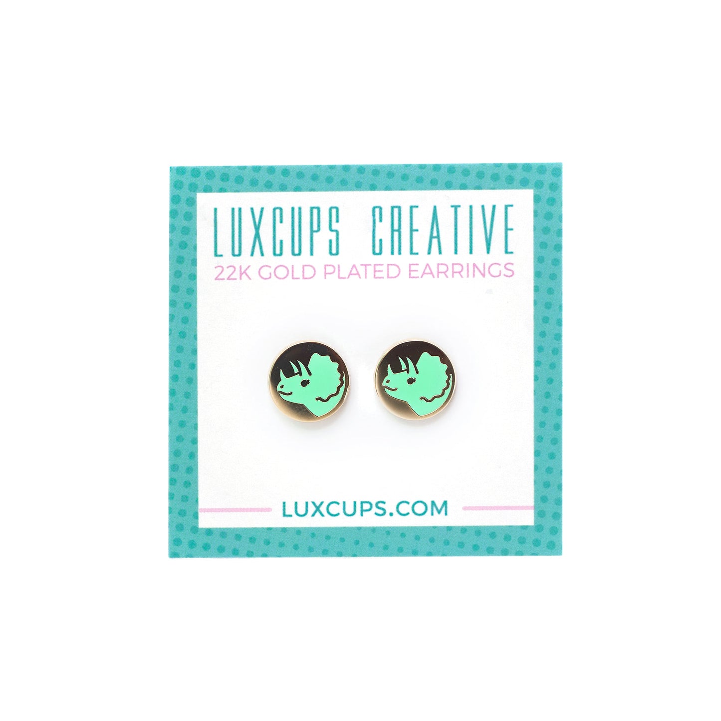 Enamel Dinosaur - Mint | Earrings
