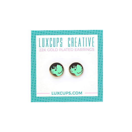 Enamel Dinosaur - Mint | Earrings