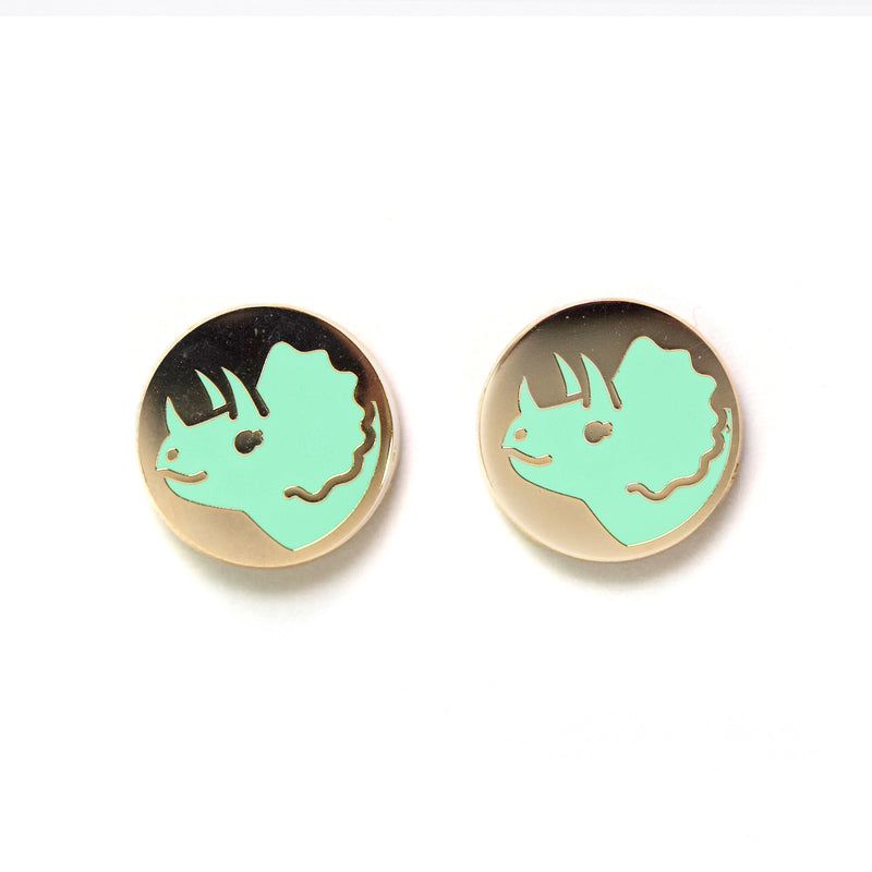 Enamel Dinosaur - Mint | Earrings