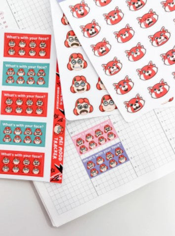 Mei Mood Tracker (Pink/Purple) | Sticker Sheet