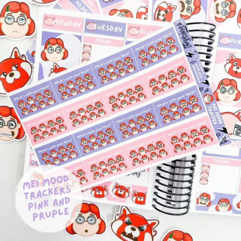 Mei Mood Tracker (Pink/Purple) | Sticker Sheet