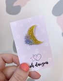 Moon & Flowers | Enamel Pin