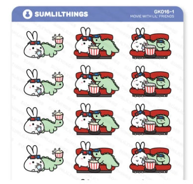 Movie with Lil' Friends | Sticker Sheet