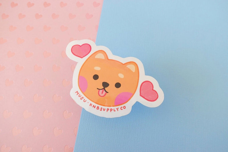 Musu The Shiba Hearts Emote | Vinyl Sticker