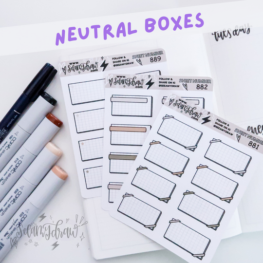Neutral Boxes | Sticker Sheet