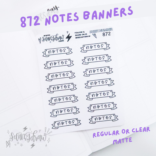 Notes Banners | Sticker Sheet