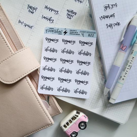 Organize + Declutter | Sticker Sheet