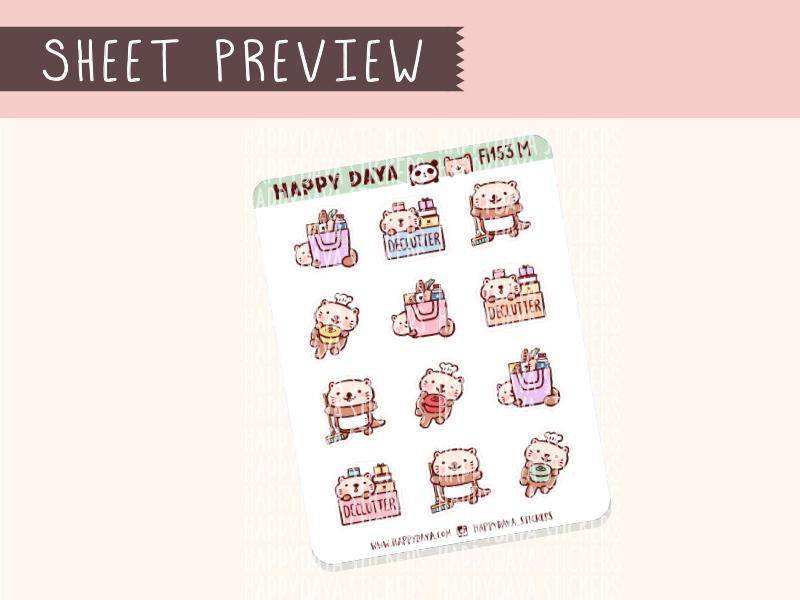Sea Otter House Chores | Sticker Sheet