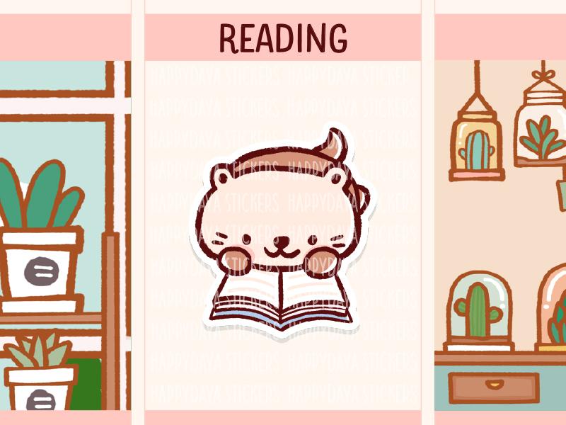 Sea Otter Reading | Sticker Sheet