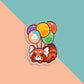 Red Panda and Balloons | Vinyl Sticker