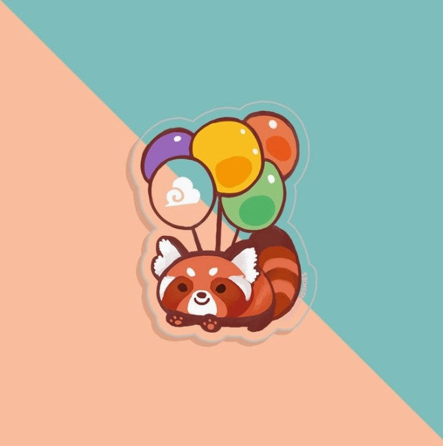 Red Panda and Balloons | Vinyl Sticker
