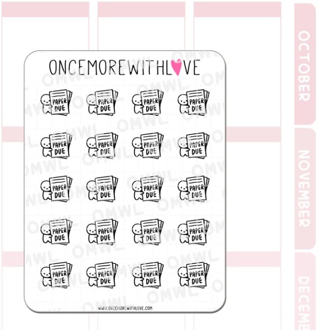 Paper Due | Sticker Sheet