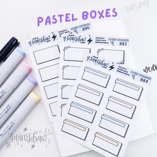 Pastel Boxes | Sticker Sheet
