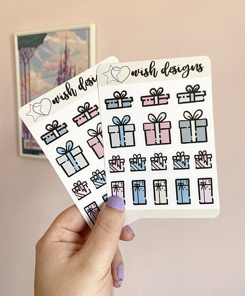 Pastel Christmas Presents | Sticker Sheet