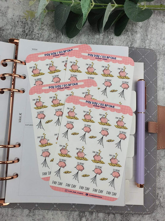 Pay Day / So Broke | Sticker Sheet