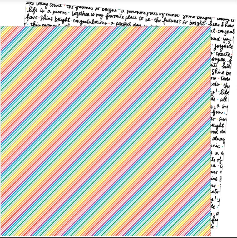 Picnic In The Park - Bright Lines | 12x12 Patterned Paper