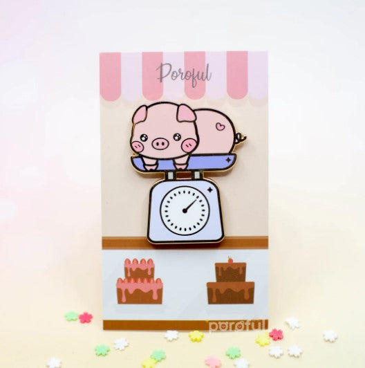 Cute Pig Cooking Scale | Enamel Pin