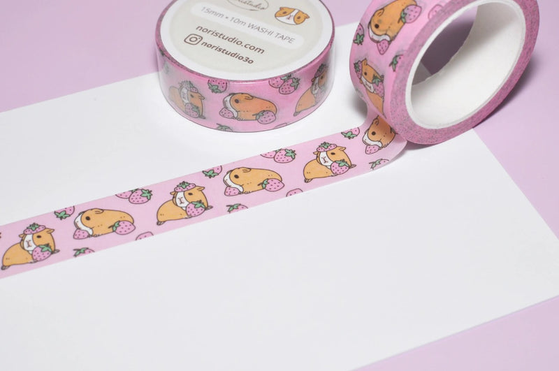 Pink Strawberries and Guinea Pig | Washi